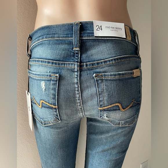 NWT 7 For All Mankind Jeans The Mid Rise Ankle Skinny - Picture 4 of 12